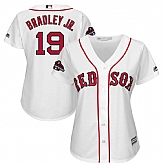 Women Red Sox 19 Jackie Bradley Jr. White 2018 World Series Champions Team Logo Player Jersey Dzhi,baseball caps,new era cap wholesale,wholesale hats